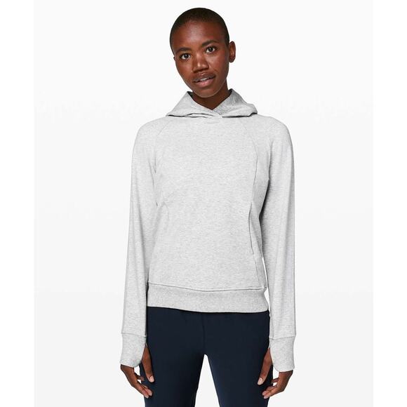 Lululemon Scuba Pullover Heathered Core Ultra Light Grey Size 10 - Picture 1 of 13